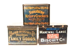 Early 1900's Biscuit Tin Containers Bakery Collectibles