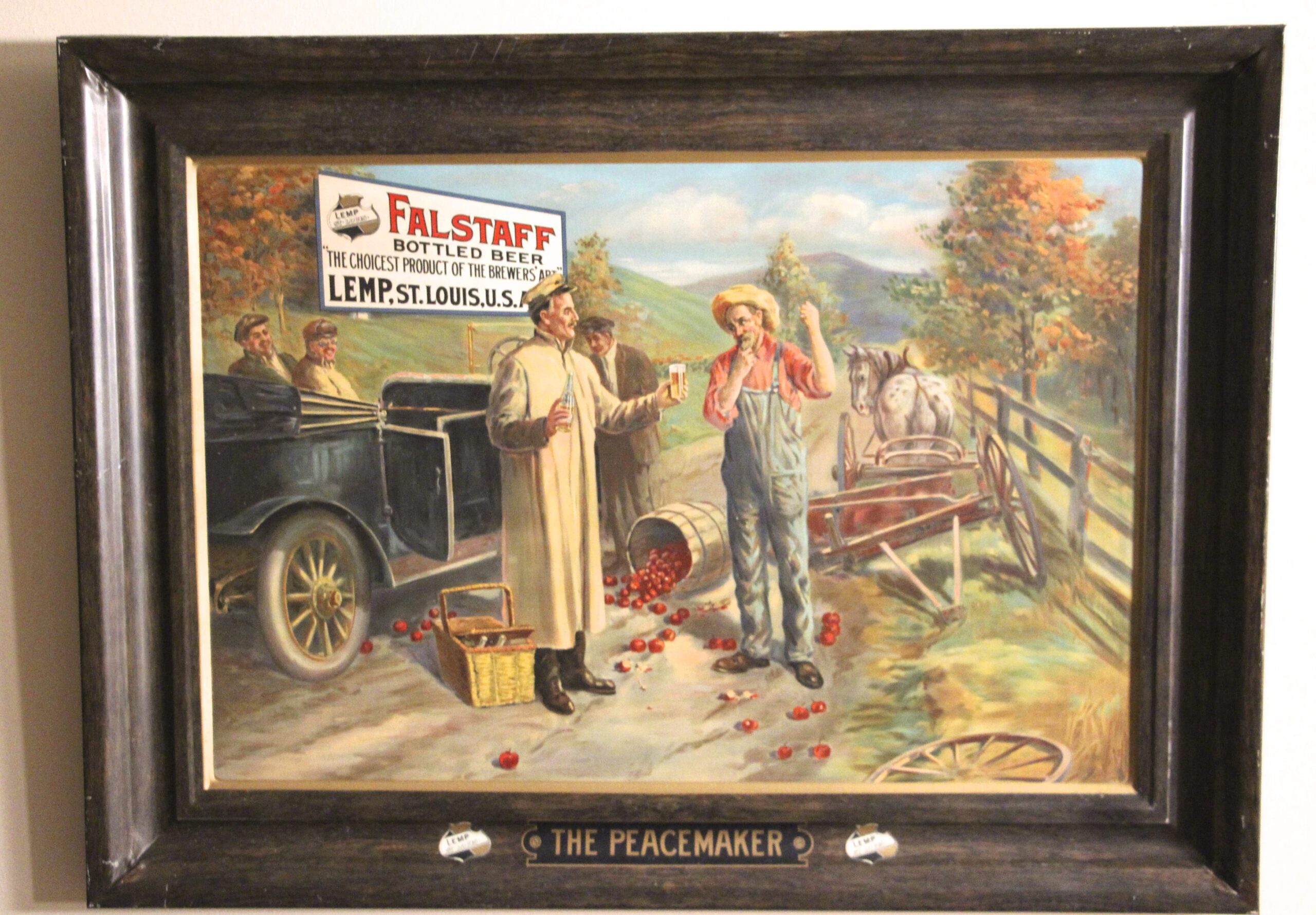 Wm. J Lemp Brewing Co, Falstaff Beer Self Framed Tin Sign ...