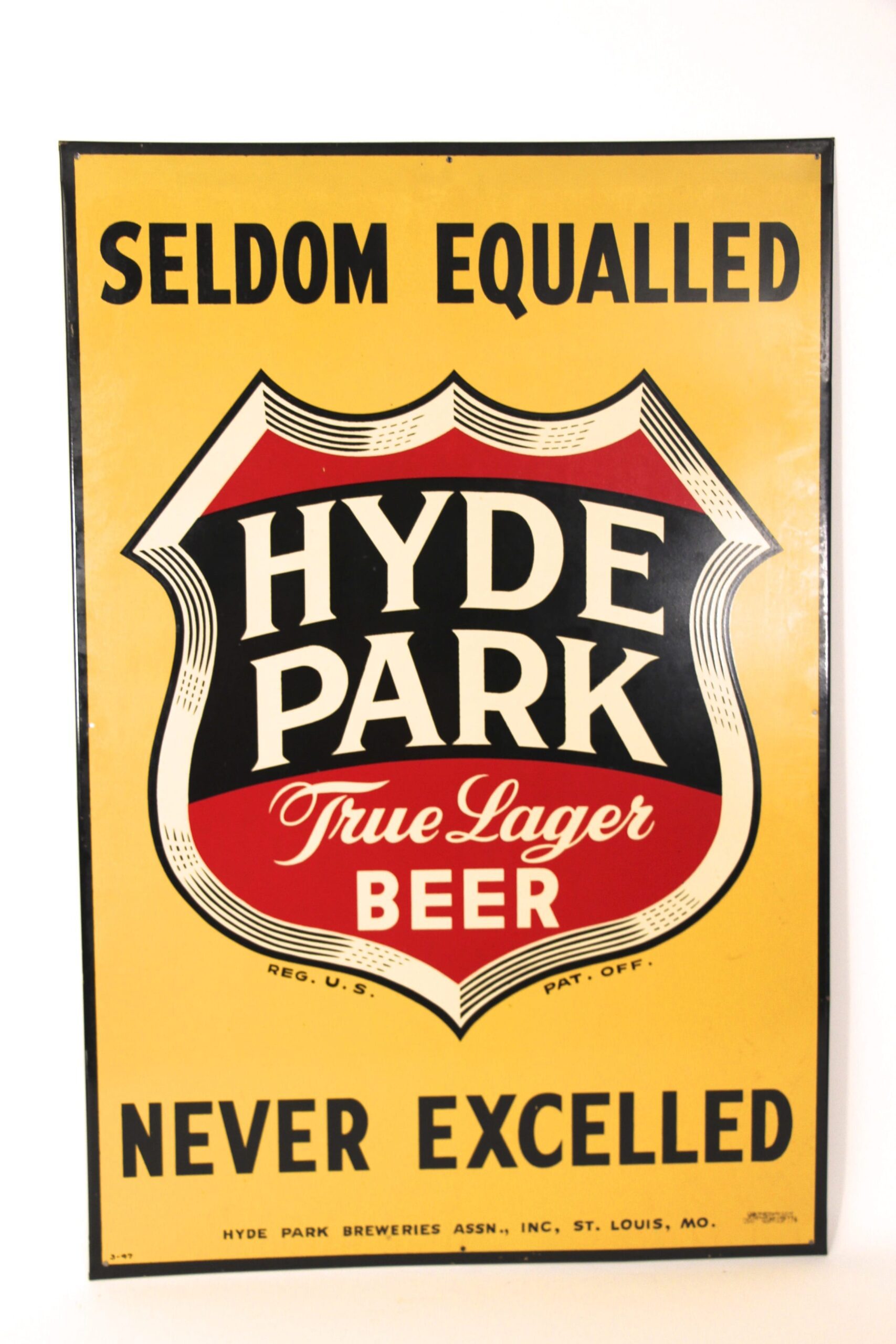1940s IRTP MISSOURI St Louis HYDE PARK BEER 12oz Label 