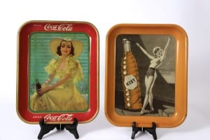 1930′s Antique Advertising Soda Tin Trays