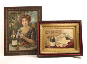 Self-Framed Sign Wine Collectibles  - The American Wine Company Circa 1900