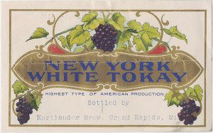 1900 New York White Tokay Wine Label