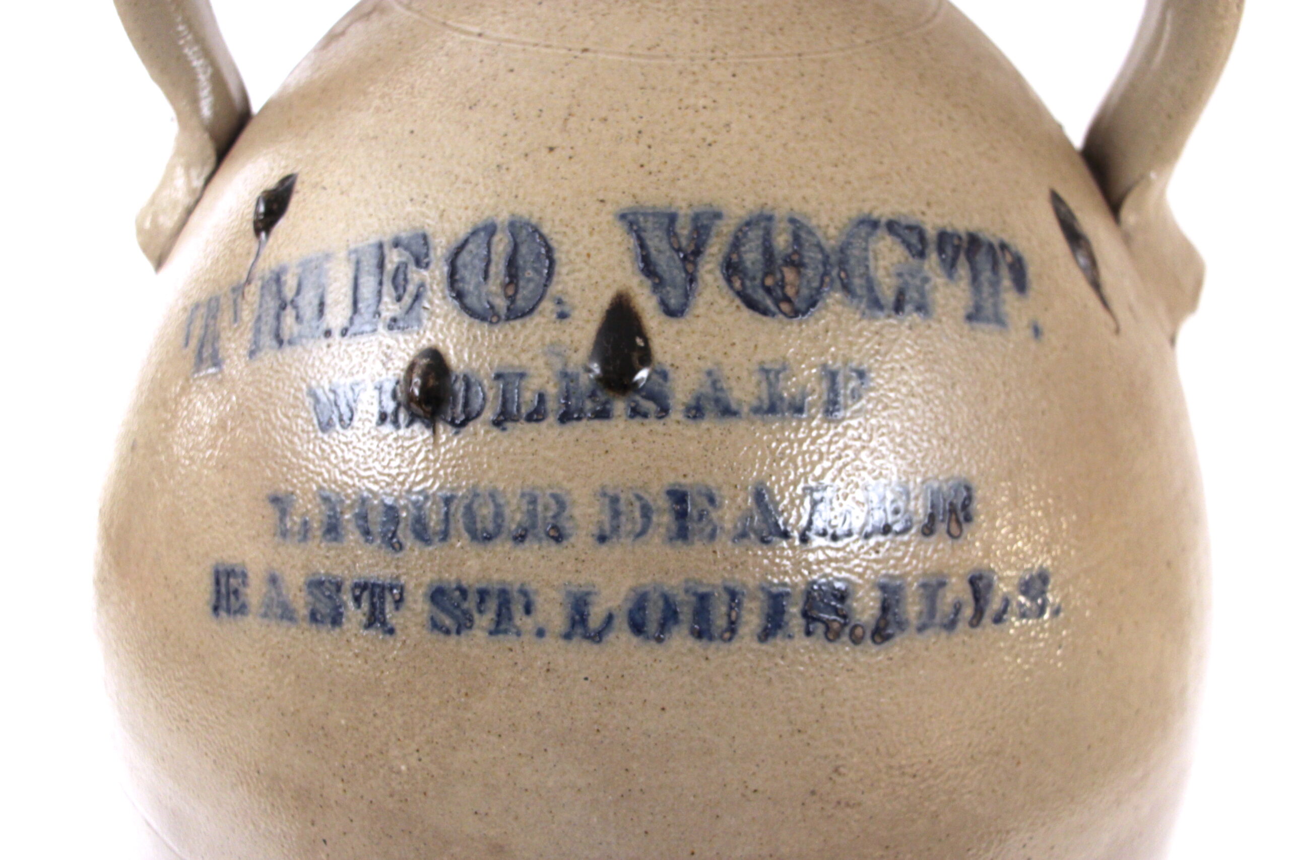 Theo Vogt Salt Glaze Stoneware Whiskey Jug 1880