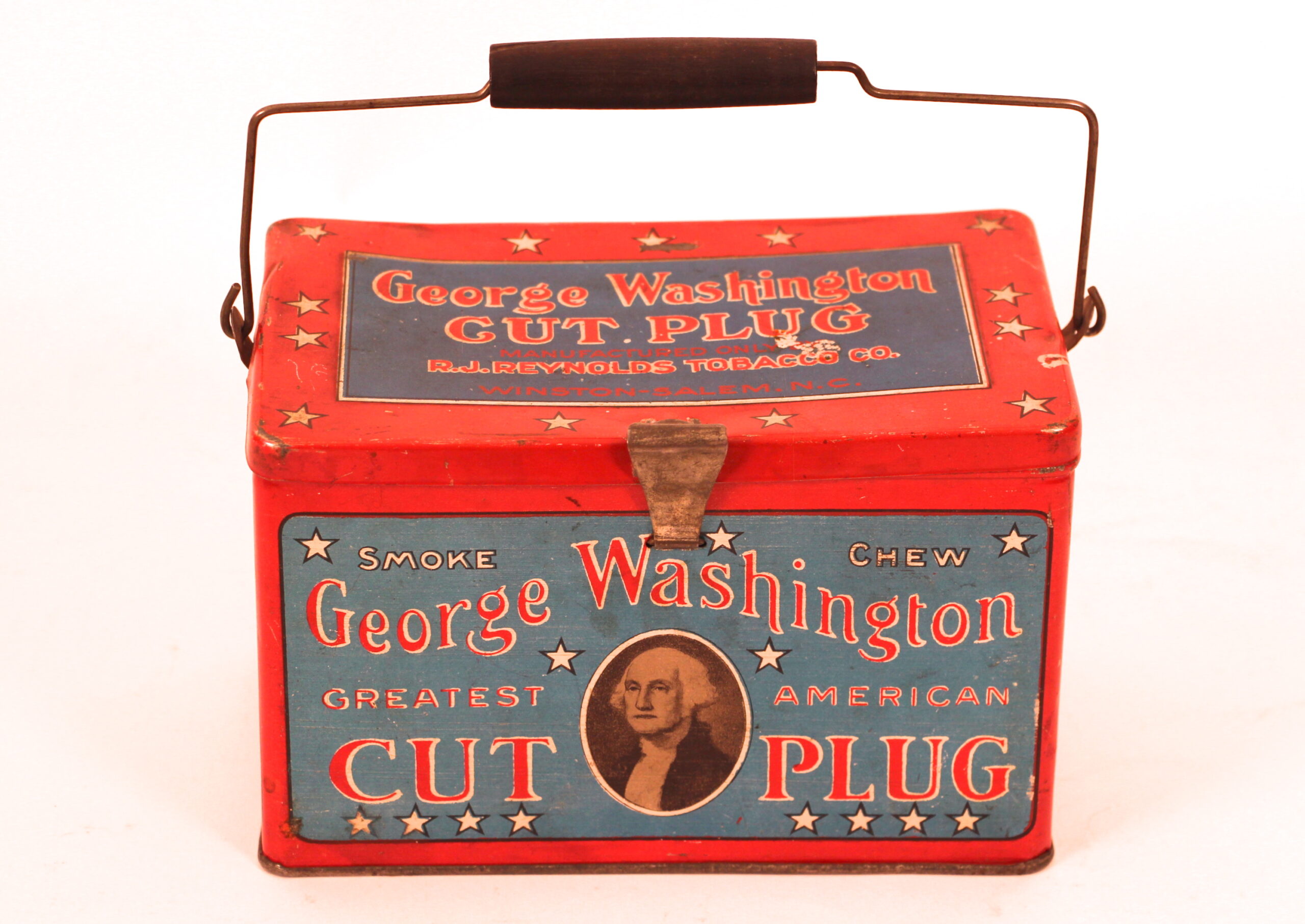 George Washington Pipe Tobacco Tin 14 oz Historical 1st Year UPC 1974 RJR 
