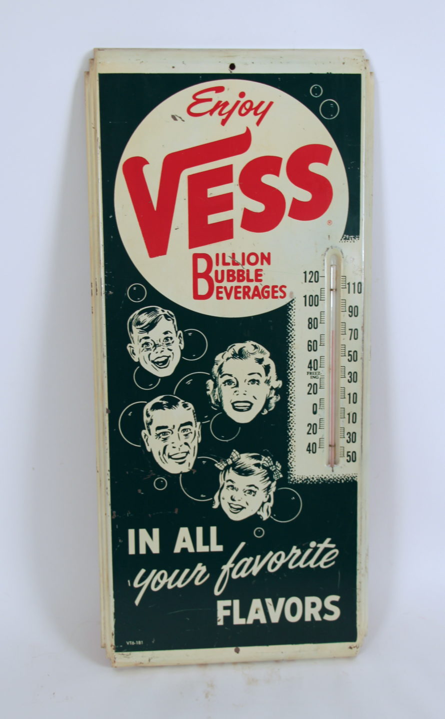 The Antique Advertising Expert | 1940's Vess Metal Soda Thermometer ...