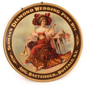 Sloman's Diamond Wedding Whiskey Tin Sign