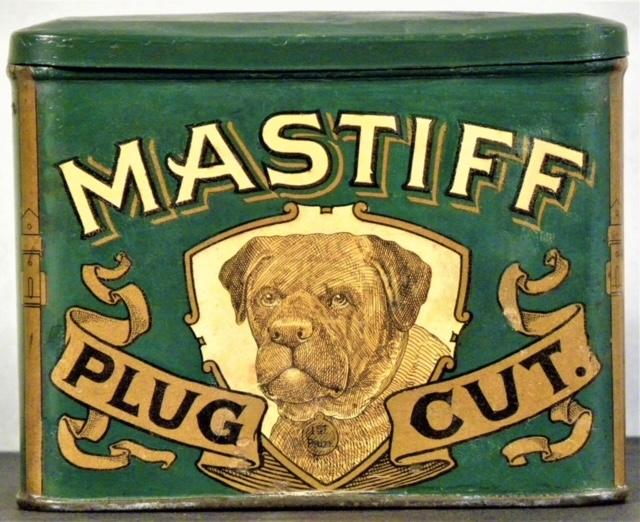 Mastiff Plug Cut Tobacco Tin, Ca. 1900