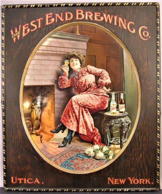 The West End Brewing Co., Utica, N.Y., Self Framed Tin Sign. Circa 1900