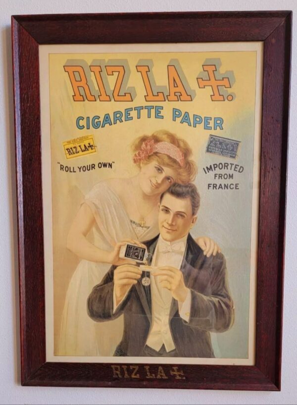Riz La Cigarette Paper Paper Lithograph Sign. Ca. 1910