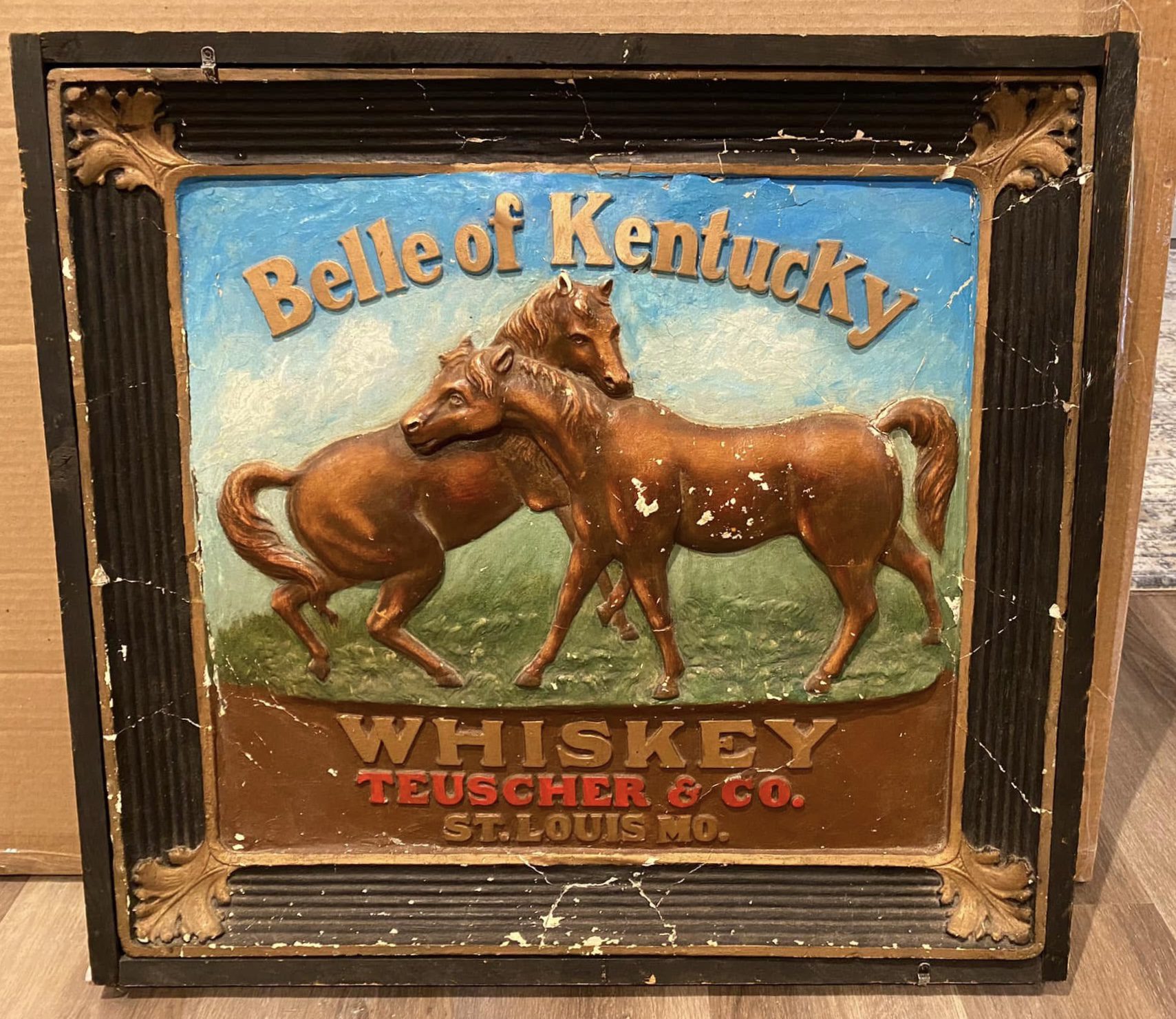 Belle of Kentucky Whiskey, Teuscher & Co. St. Louis, MO. Circa 1900
