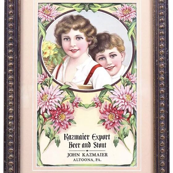 Kazmaier Export Beer & Stout Lithograph, John Kazmaier Brewery, Altoona, PA. Circa 1910