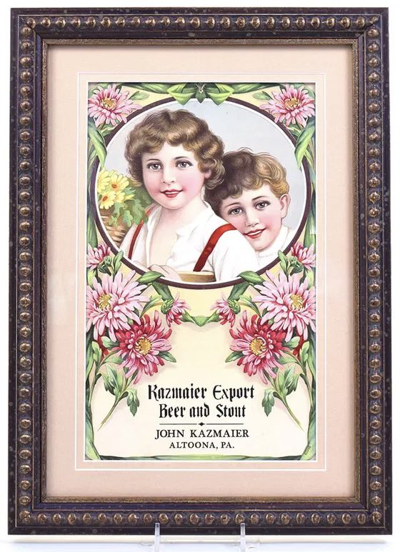 Kazmaier Export Beer & Stout Lithograph, John Kazmaier Brewery, Altoona, PA. Circa 1910